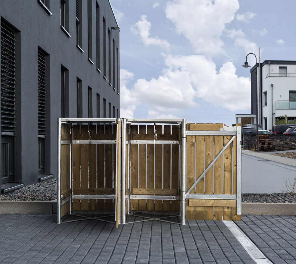 Mülltonnenbox für 2 Mülltonnen 240 Liter Natur