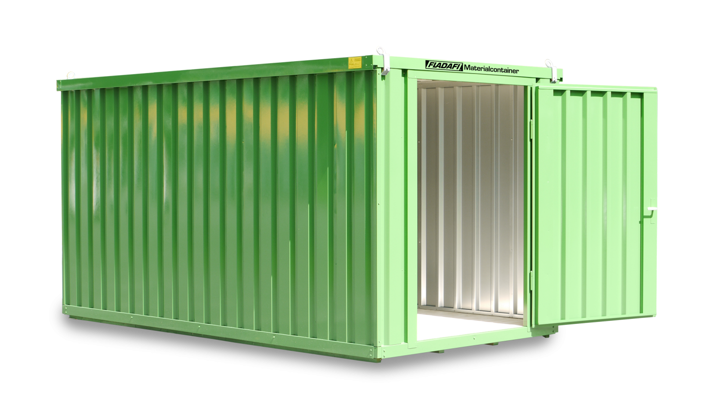 MC-1400 FLADAFI Materialcontainer MC 1400 ✔️ lackiert grün ✔️ Stauraum im vollverzinkten Materialcontainer ✔️