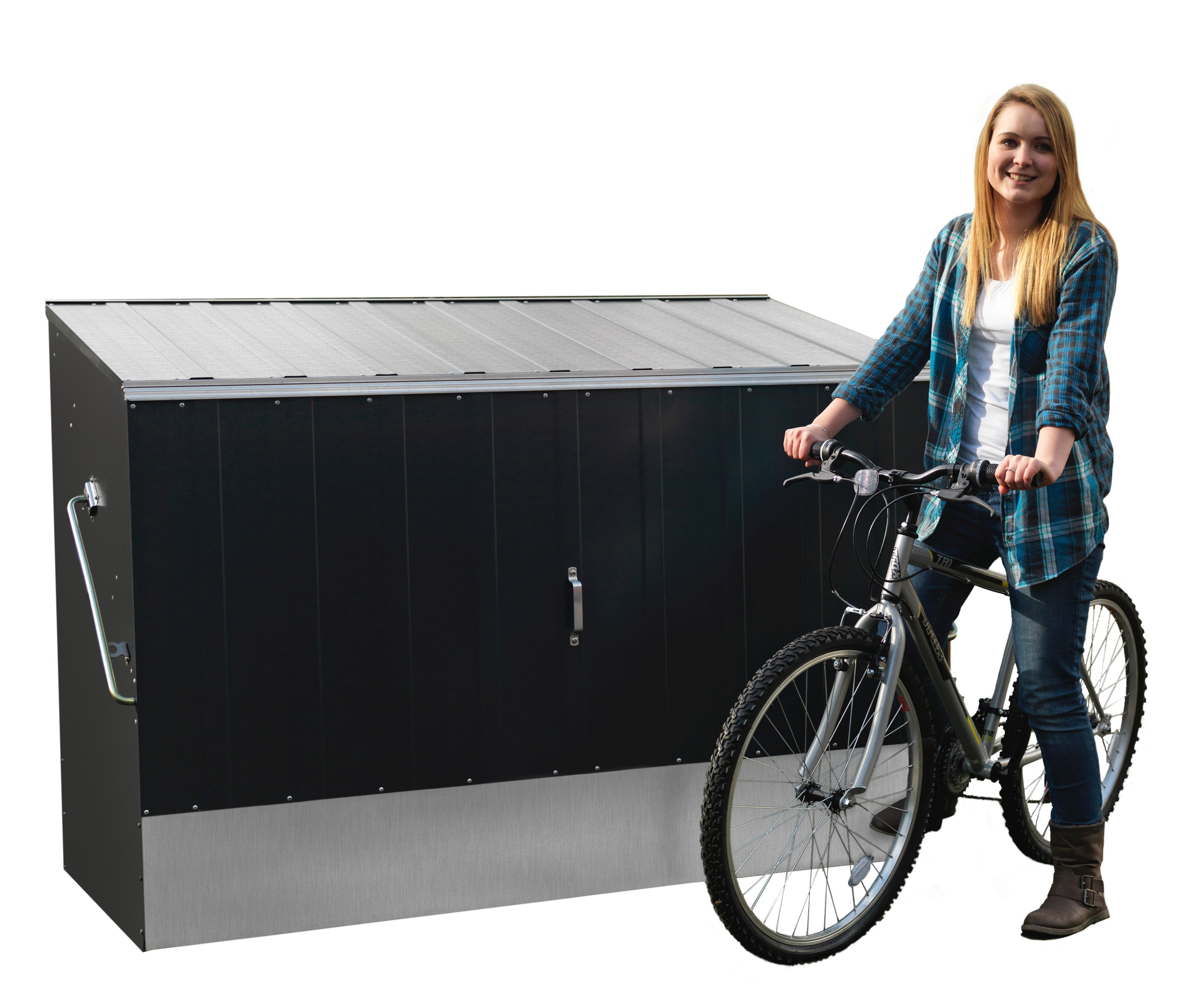 Fahrradbox anthrazit mit klappbarer Einfahrtsrampe kaufen