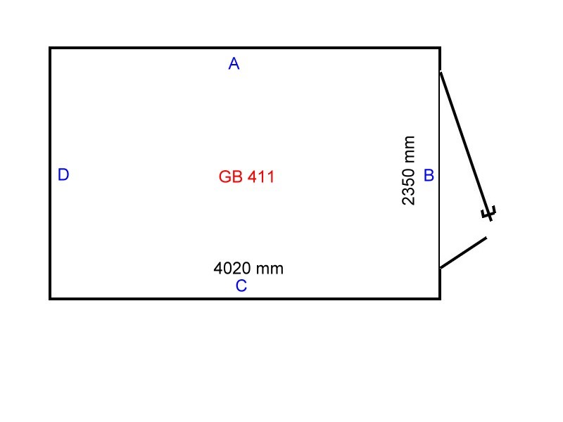 2-flg. Türe an kurzer Seite B