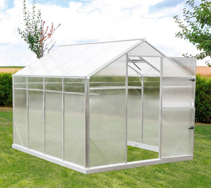 Gampre Aluminium Gewächshaus Sanus L7 silber günstig bei HWG-Tec kaufen