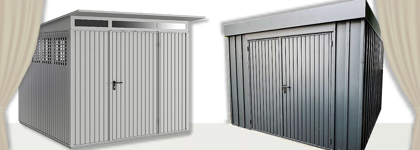 In einem Gerätehaus aus Metall findet alles seinen Platz und lässt sich sicher verstauen