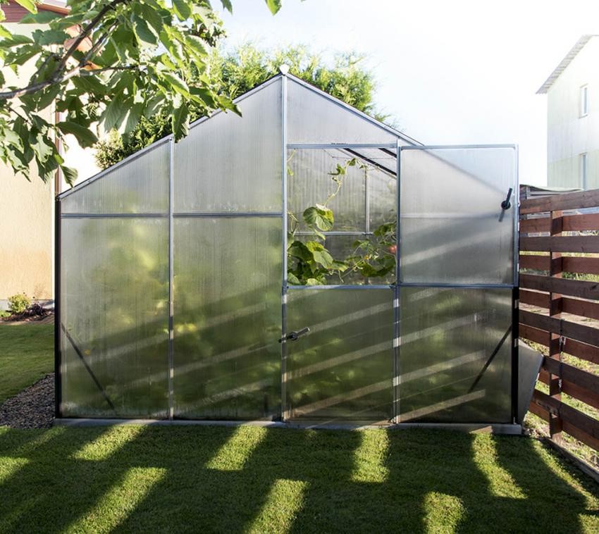 Gampre Aluminium Gewächshaus Sanus XL12 silber bei HWG-Tec günstig kaufen.