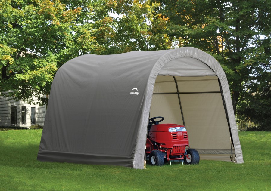 ShelterLogic Foliengerätehaus 300x300 cm Round Top grau