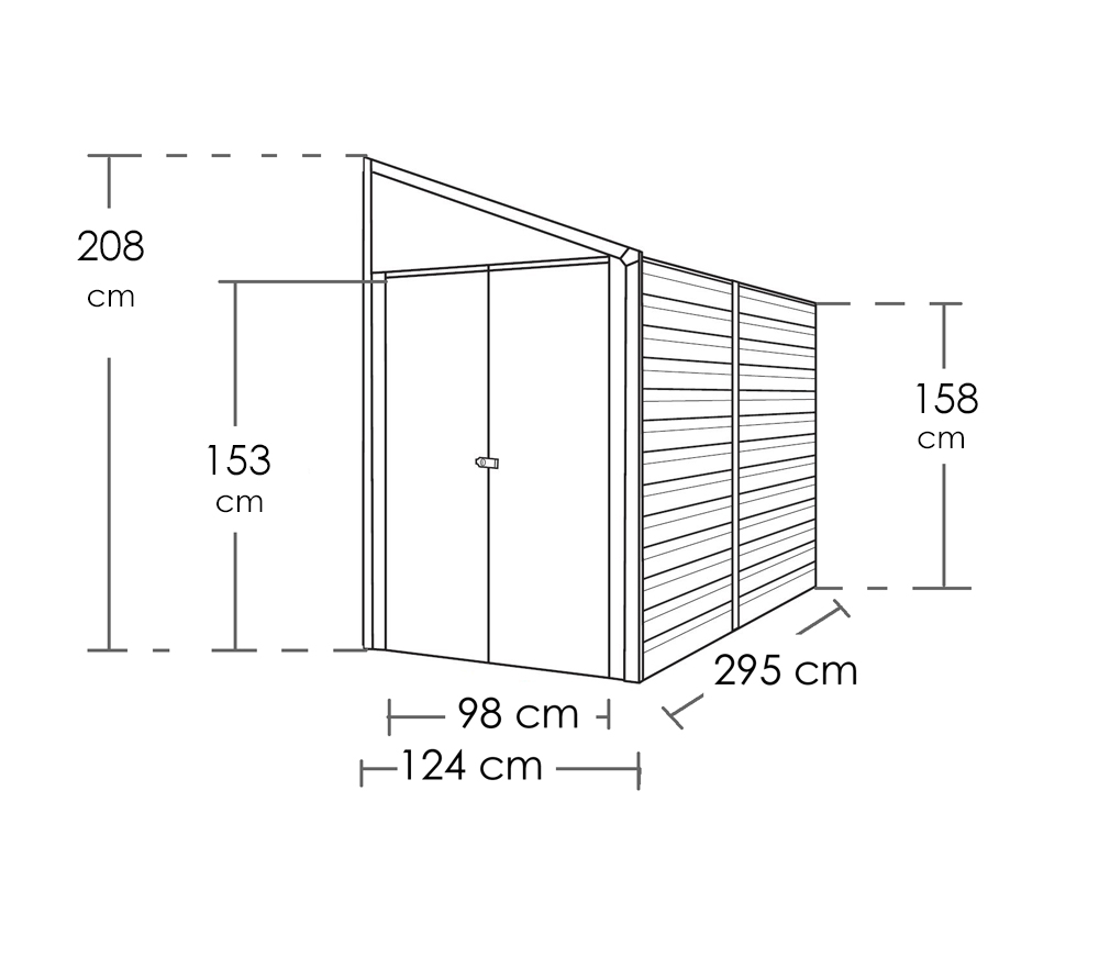 Spacemaker Metallgerätehaus Anlehnhaus 4x10 Skizze