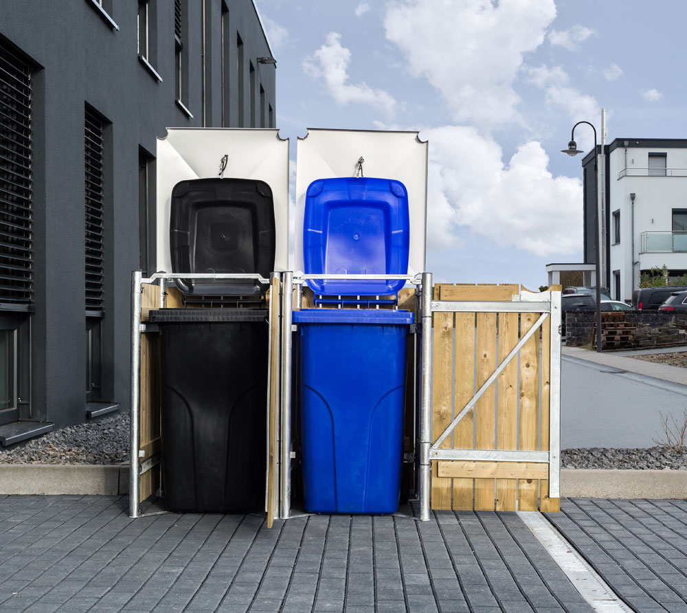 Mülltonnenbox für 2 Mülltonnen 240 Liter Natur