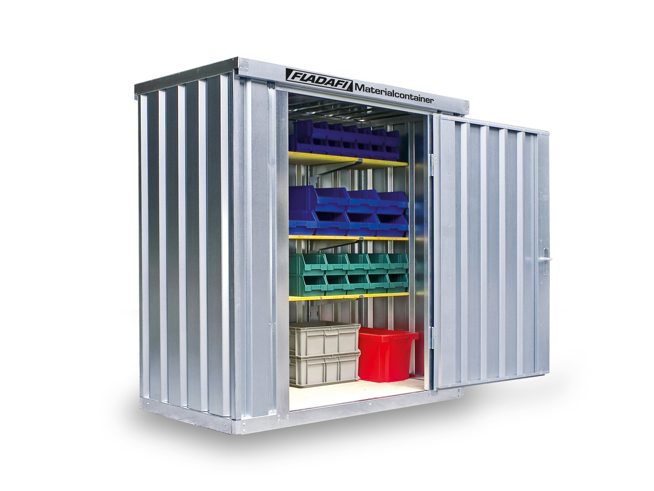 MC-1100-mit-Boden FLADAFI verzinkter Materialcontainer MC 1100 ✔️ günstig bei HWG-Tec kaufen ✔️ mit Holzfußboden ✔️