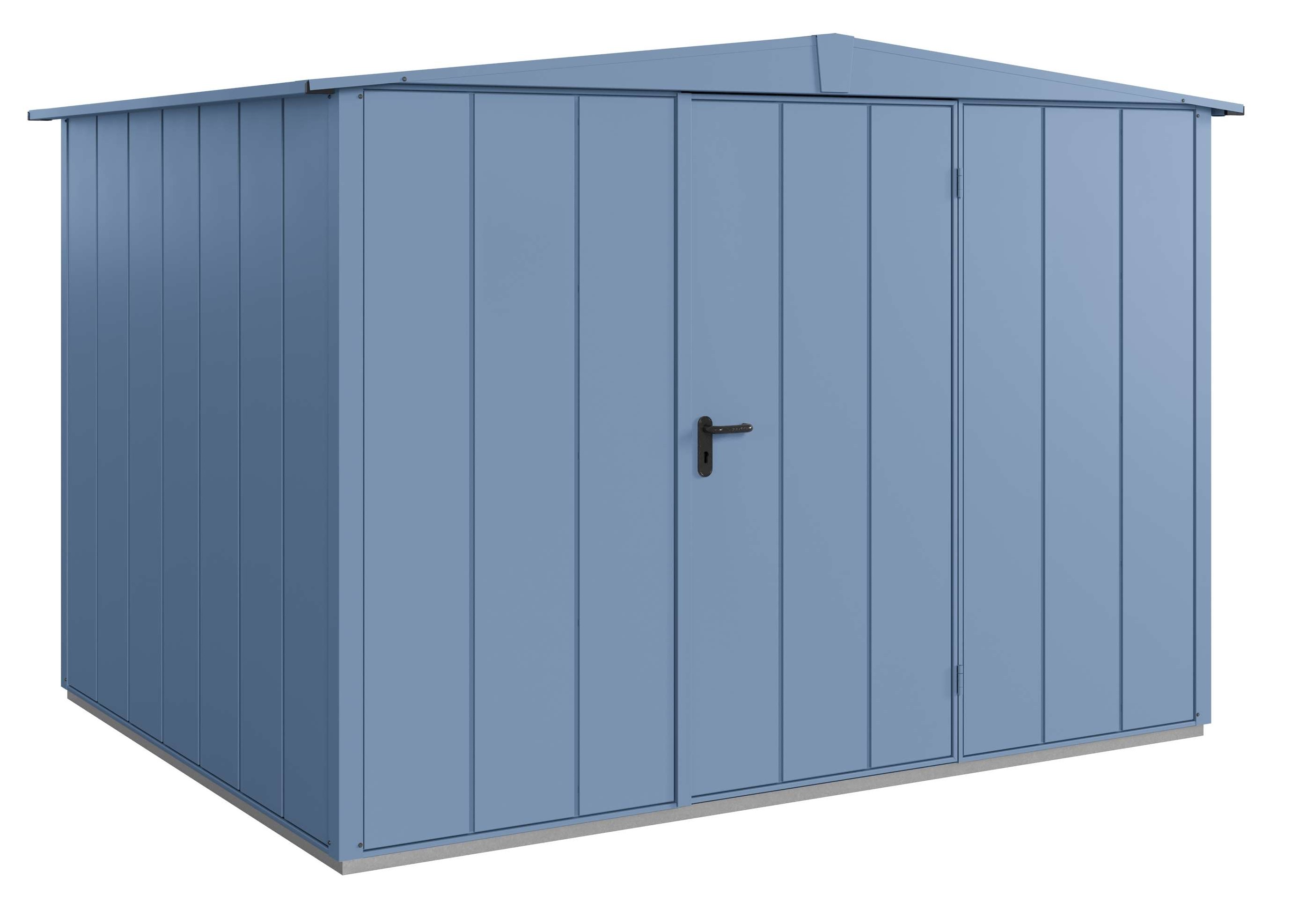 Hörmann Gerätehaus Modern-S_1flg_Typ3_RAL5014 Berry-Gerätehaus Modern Typ3 Satteldach RAL 5014 Taubenblau