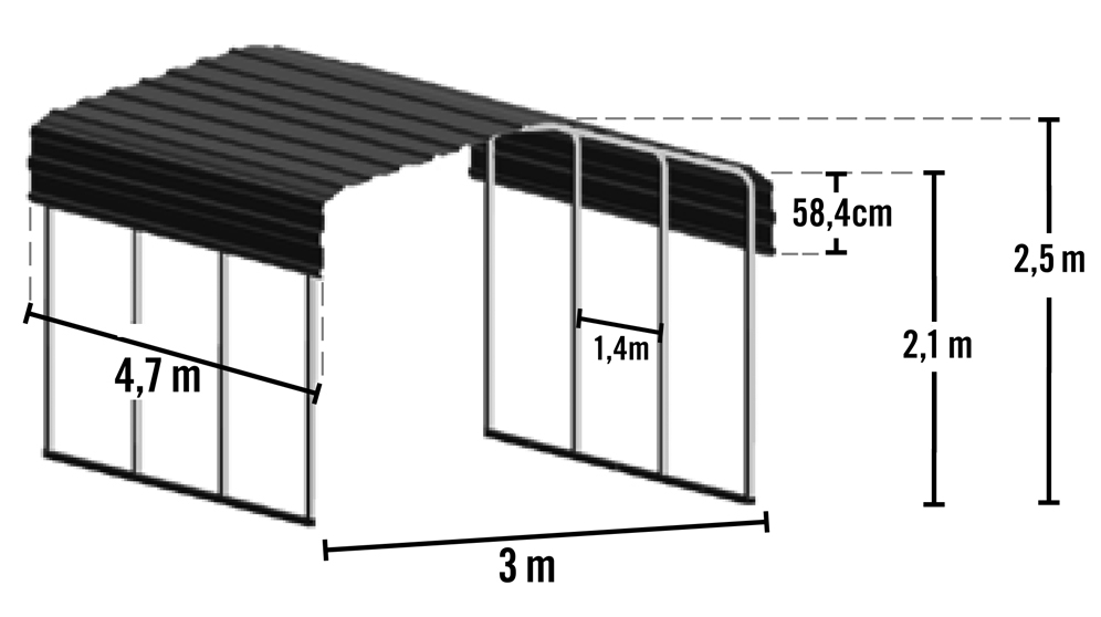 ShelterLogic Stahlcarport Venedig Skizze