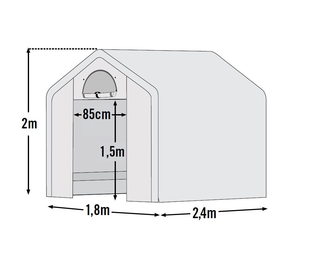 ShelterLogic Foliengewächshaus inkl. Regalen 180 x 240 Skizze