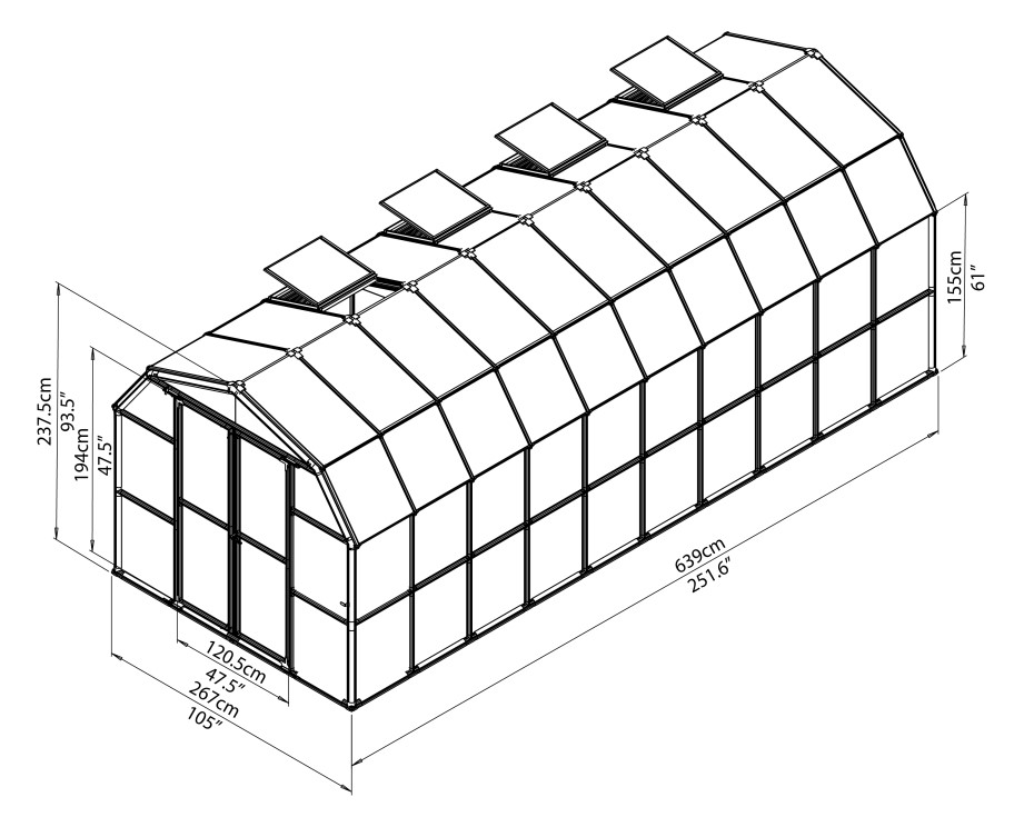 Rion Gewächshaus 410 Skizze