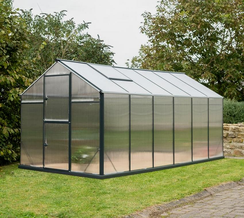 Gampre Aluminium Gewächshaus Set Sanus L10 anthrazit günstig bei HWG-Tec kaufen