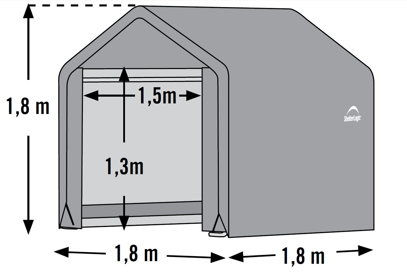 ShelterLogic Foliengerätehaus grau 3.24 m²