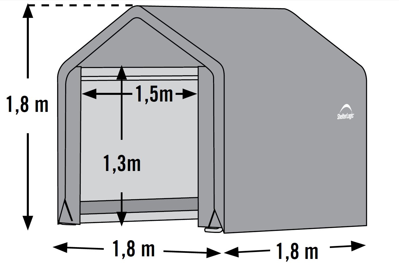 Foliengerätehaus Zeltgarage 180x180 grau