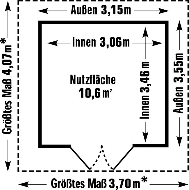 Grosfillex Gerätehaus UTILITY V11 Skizze