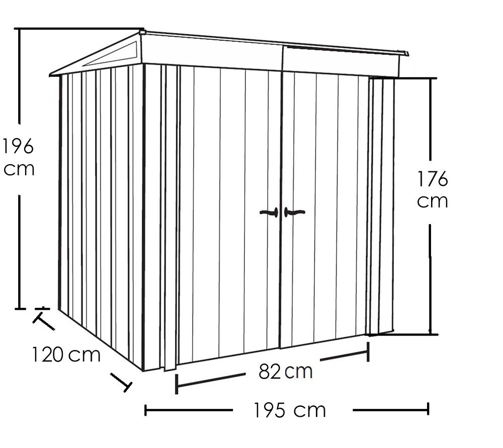 Spacemaker Metallgerätehaus 6x4 Skizze