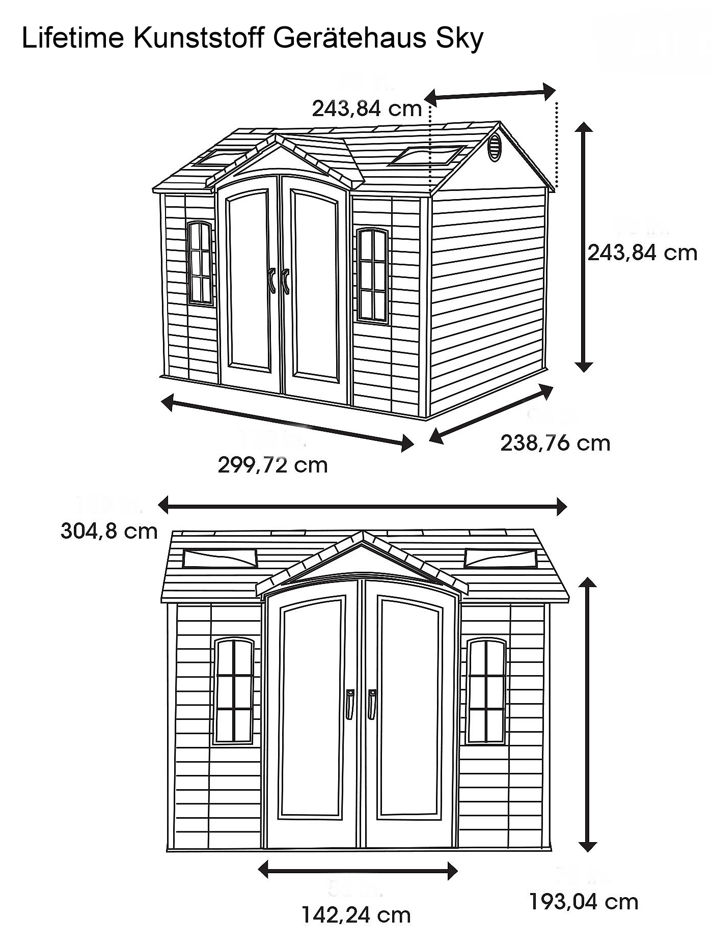| Sky Lifetime 305x244x244 cm Gerätehaus Kunststoff ➤