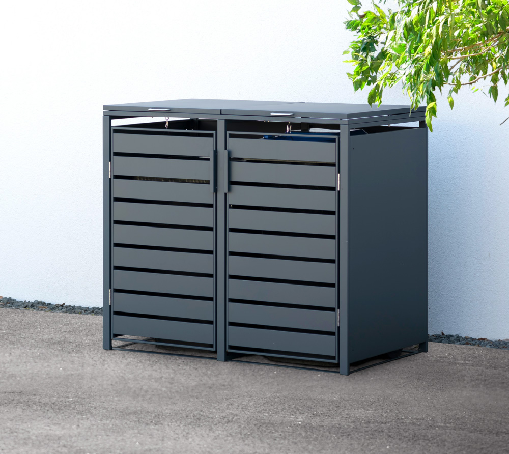 Mülltonnenbox 2er Kubus Moebel, Zinn, Kann, Mülleimer