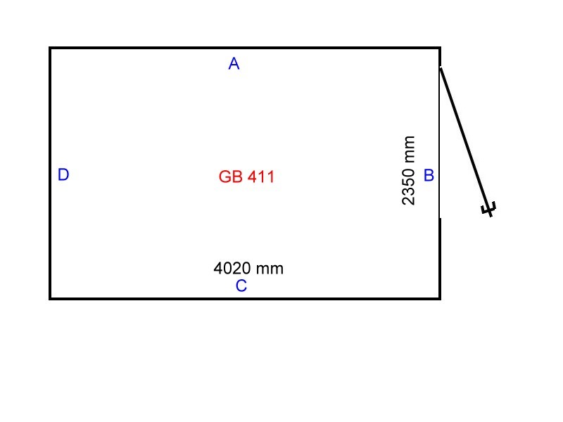 1-flg. Türe an kurzer Seite B