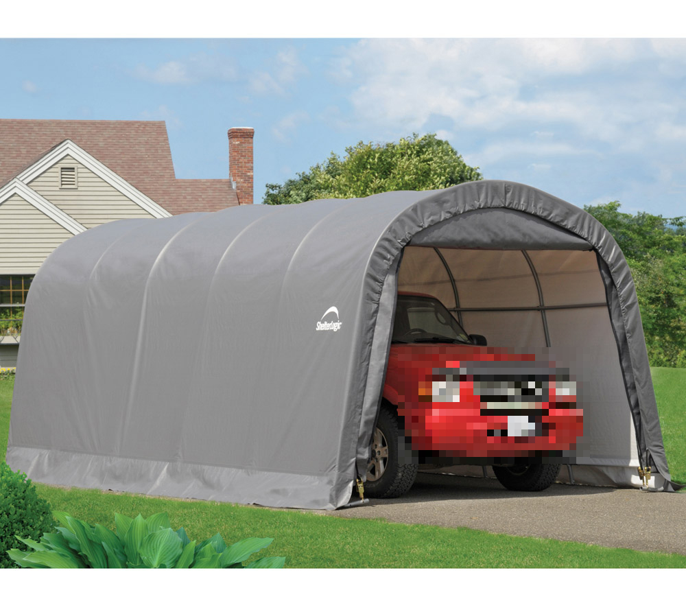 Foliengarage Rund-Zeltgarage 370x610 grau Foliengarage Rund-Zeltgarage 370x610 grau