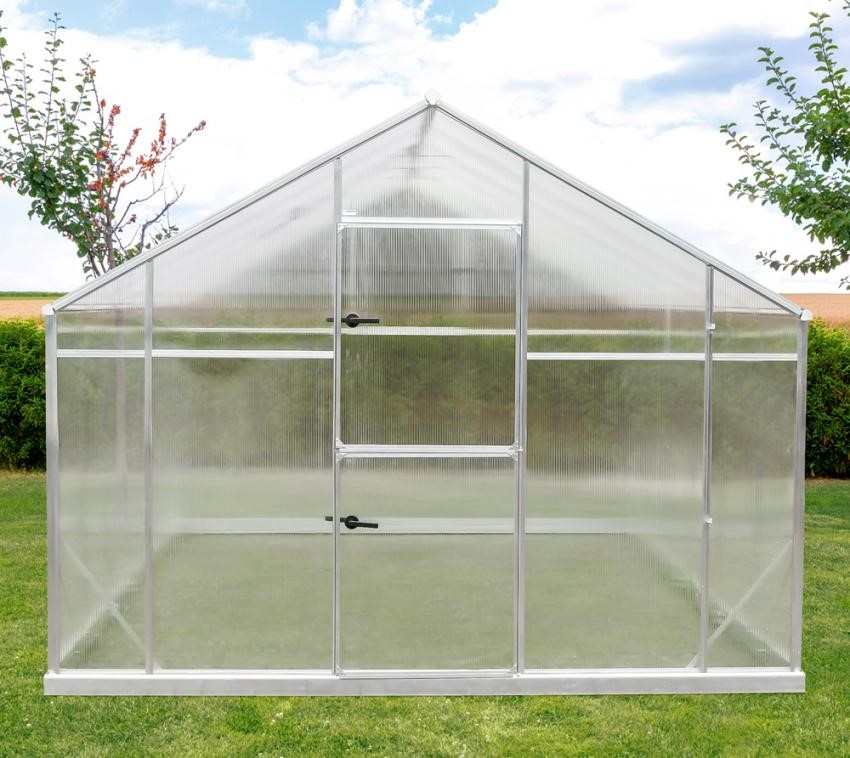 Gampre Aluminium Gewächshaus Sanus L7 mit geregelter Luftzirkulation