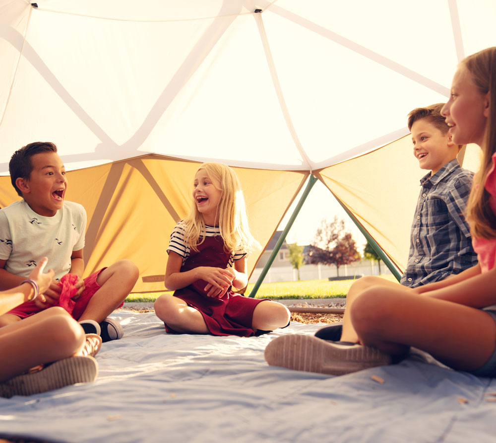 Stahl Klettergerüst Geodome inkl. Spielzelt