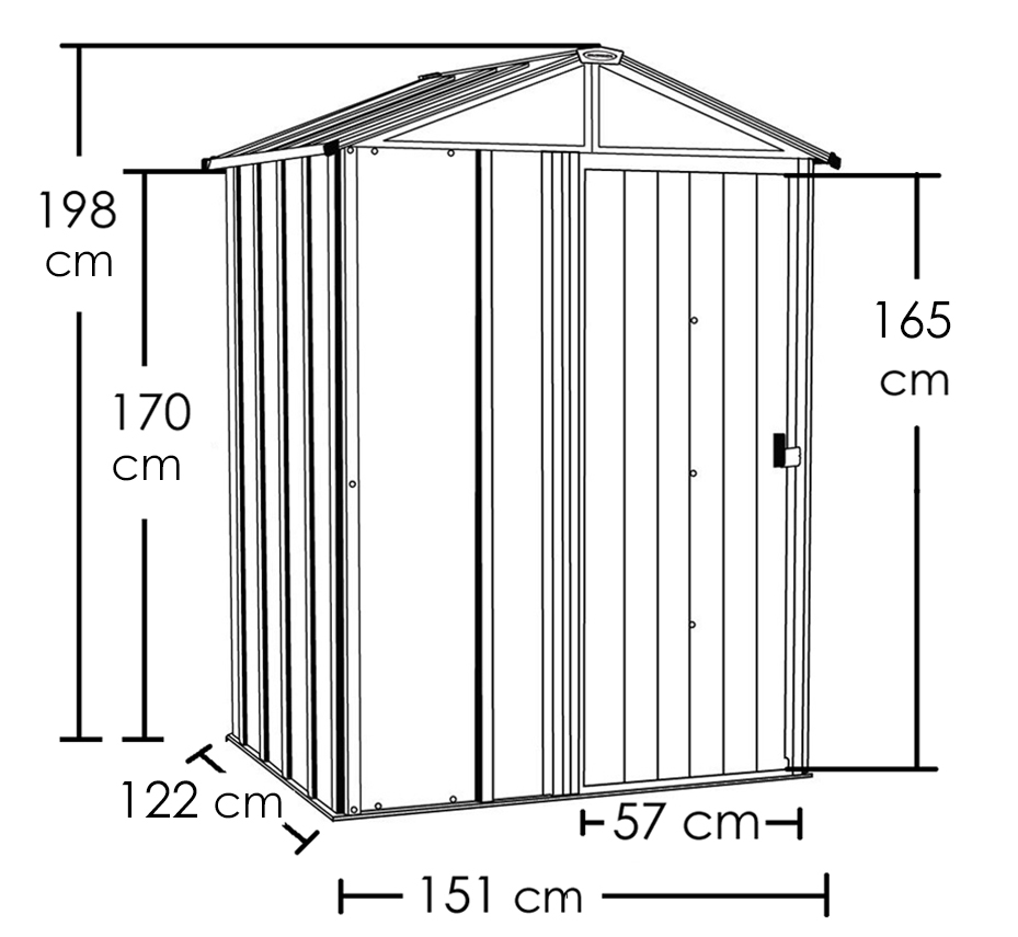 Spacemaker Metallgerätehaus 5x4 Skizze