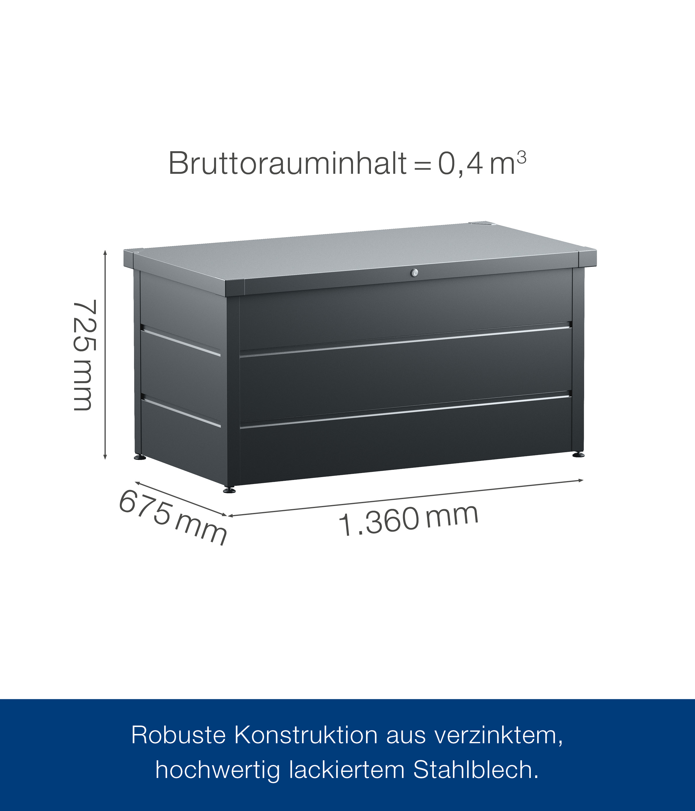 Gartenbox Juno Modern 1320 anthrazitgrau