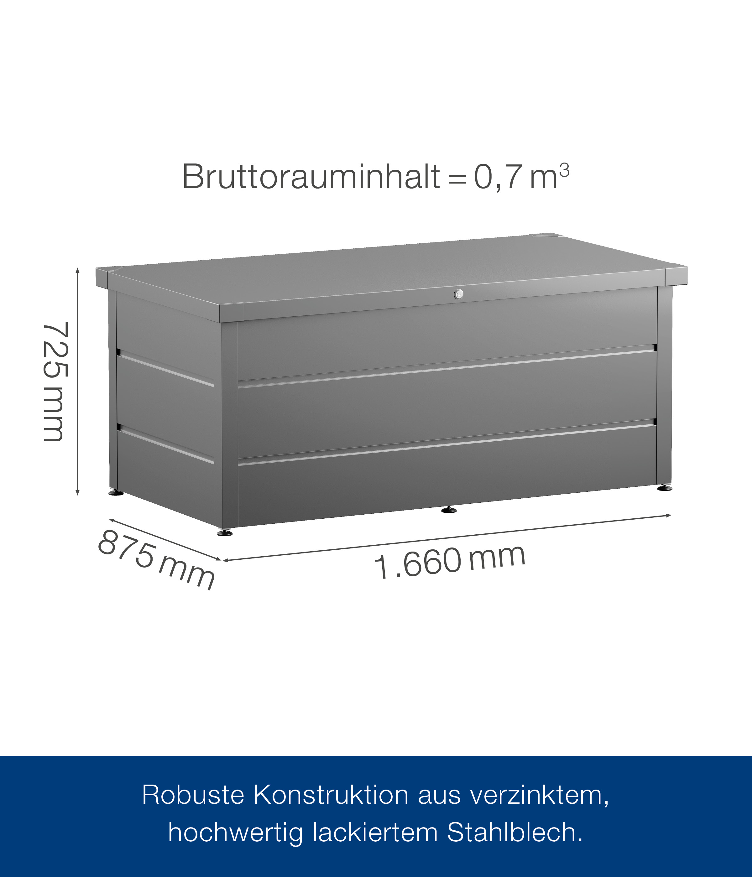 Gartenbox Juno Modern 1620 graualuminium 