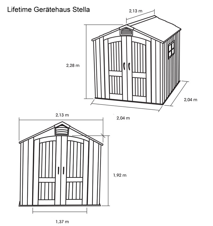 Lifetime Gerätehaus Stella Skizze