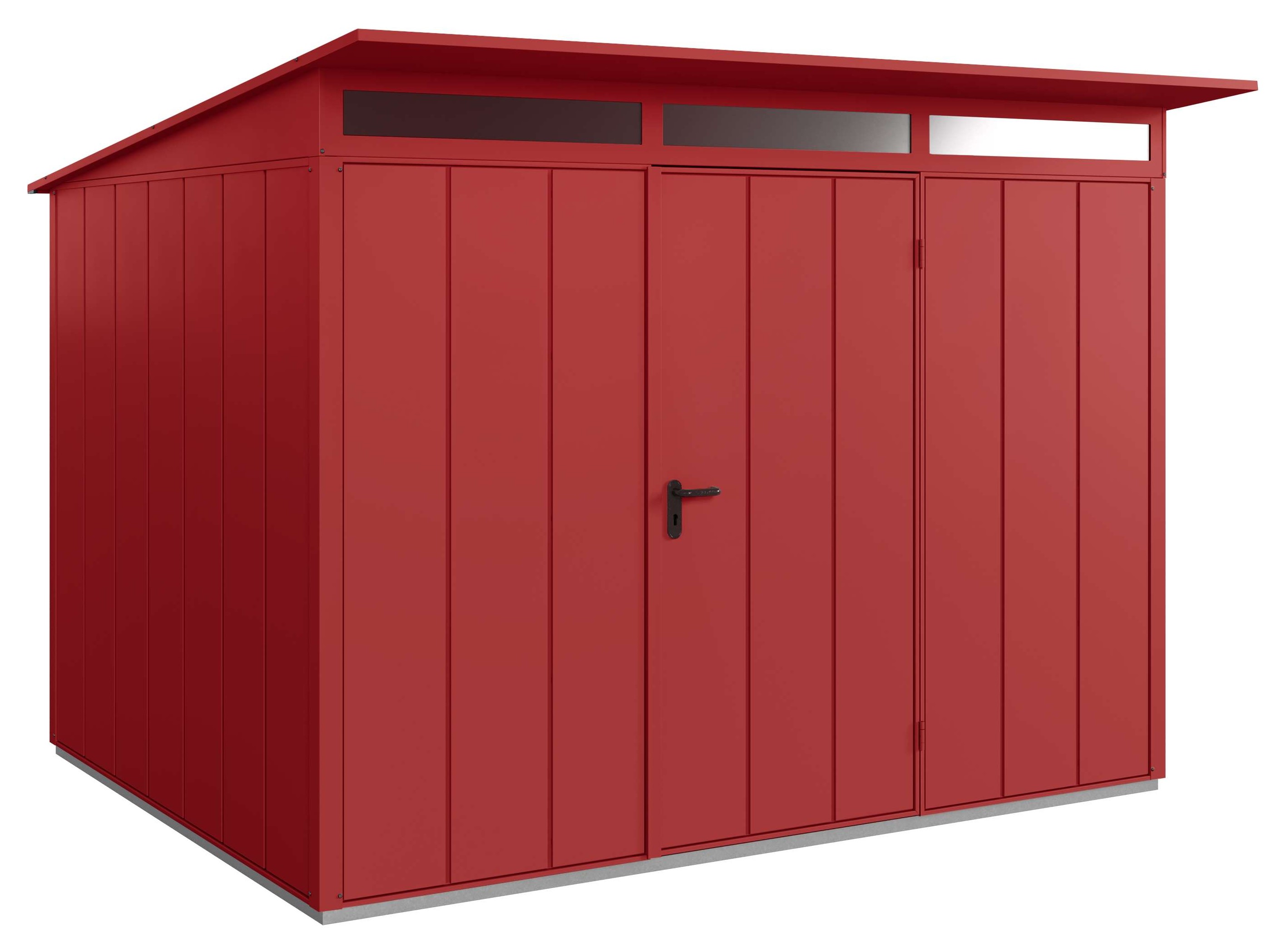 Geraetehaus_Modern-P_1flg_Typ3_RAL3004 Hörmann Berry Gerätehaus Pultdach Modern Typ 3 RAL 3004 Purpurrot