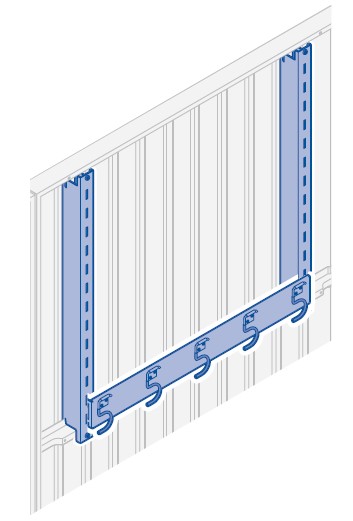 Gerätehalter-Set inkl. Regalhalter-Set kurz Skizze