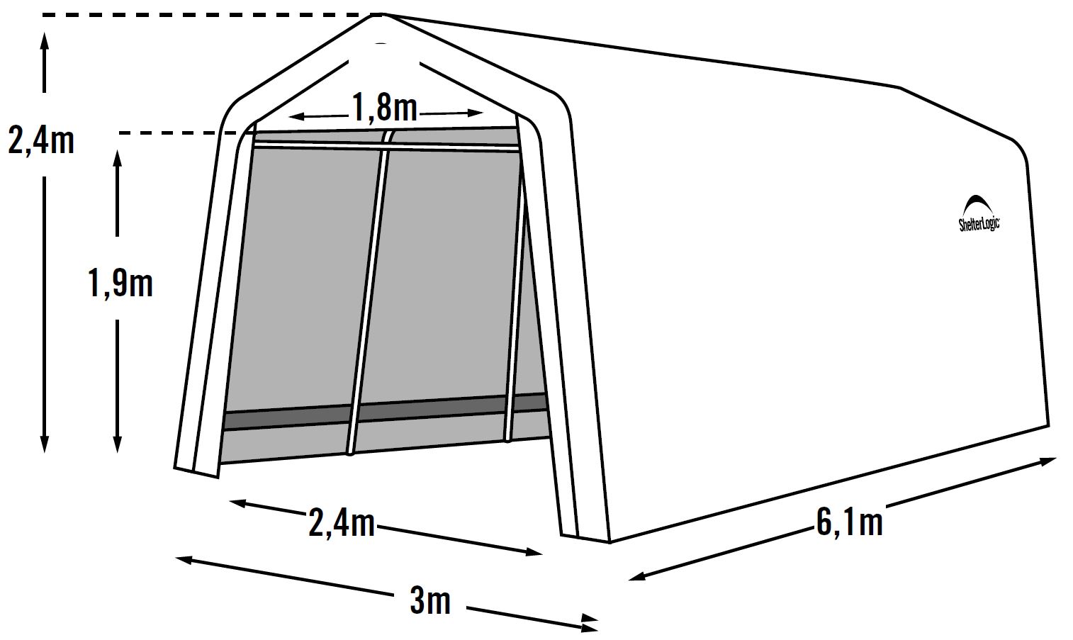 ShelterLogic Foliengarage grau 18.3 m²