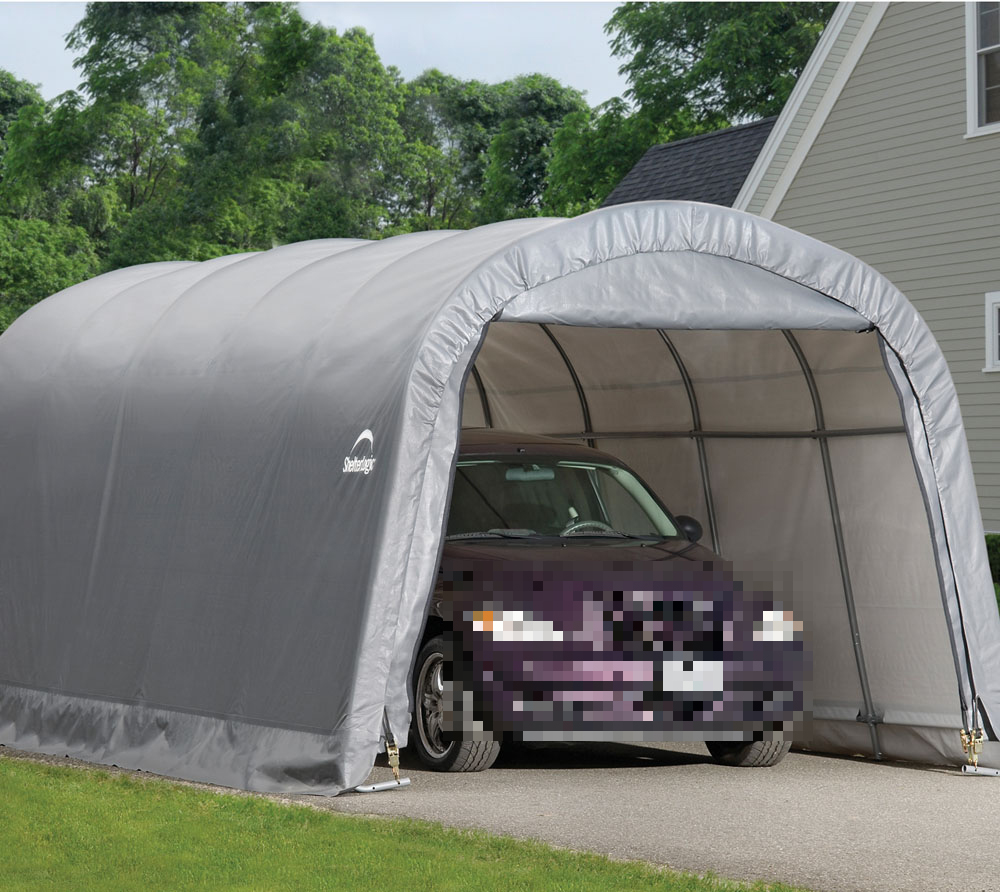 Foliengarage Rund-Zeltgarage 370x610 grau