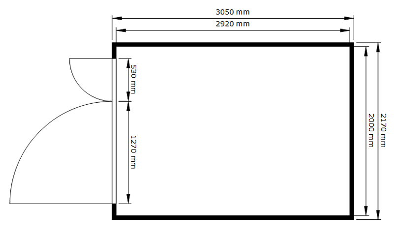 Materialcontainer MC 1300 Doppelflügeltüre 1800 kurze Seite