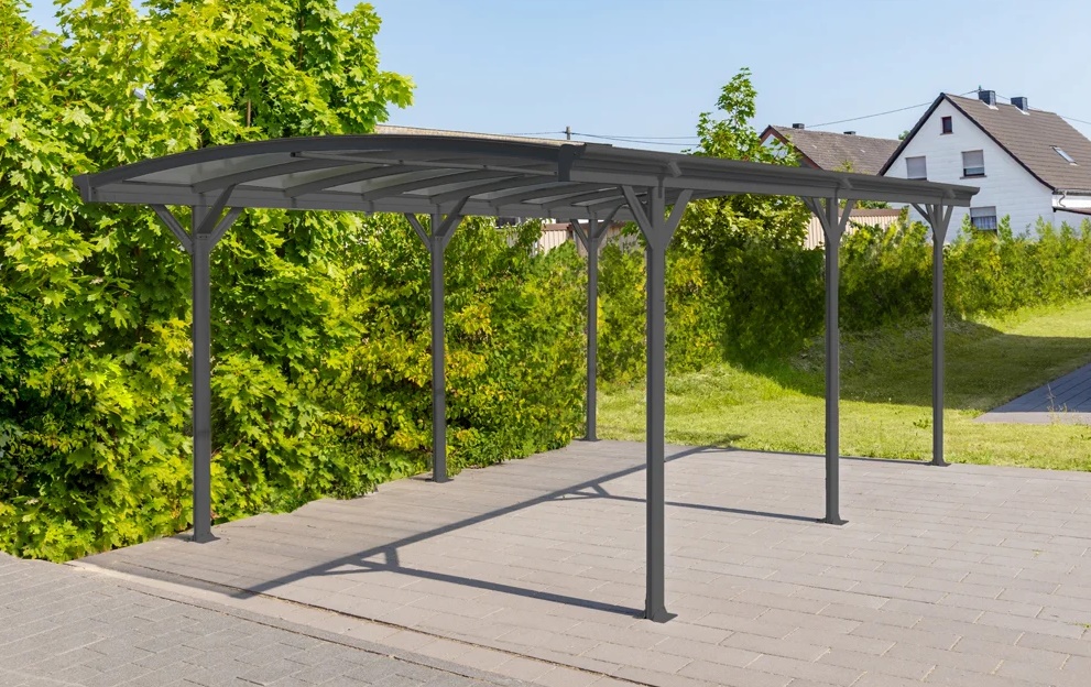 Runddach-Carport-Stockholm Westmann Aluminium Runddach Carport Stockholm anthrazit 3x5 m günstig bei HWG-Tec kaufen