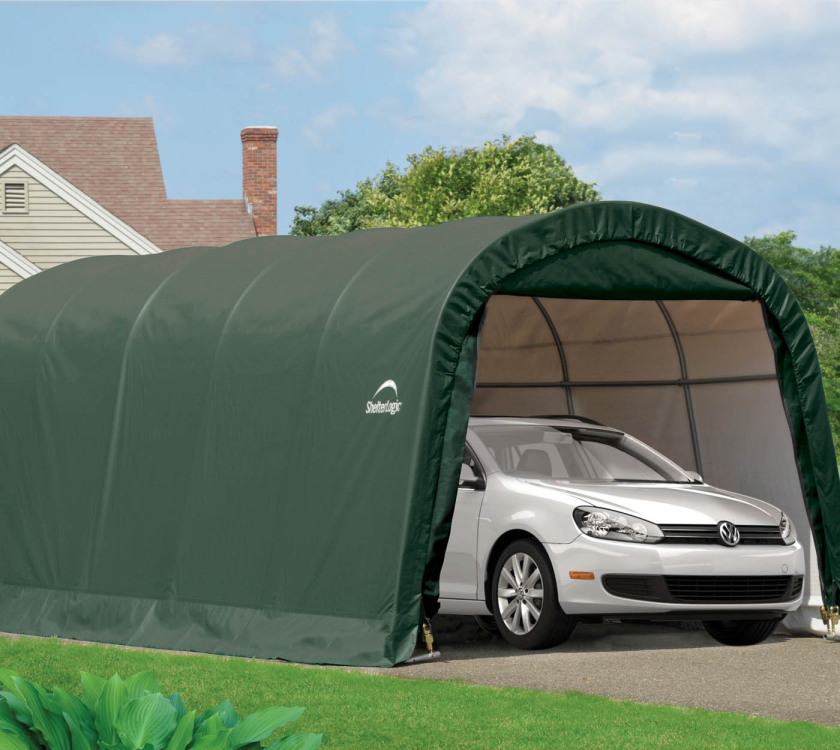 62584EU_Green_Life_03-2 ShelterLogic Foliengarage Round Top 300x610 grün.