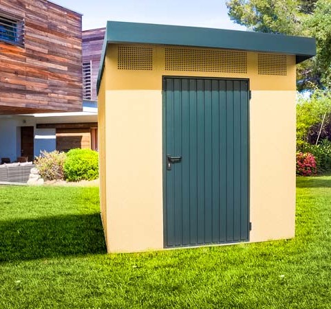 siebau-PGH Siebau Gartenhaus Metallgerätehaus PGH 9 Gerätehaus, Dekorputz pastellgelb