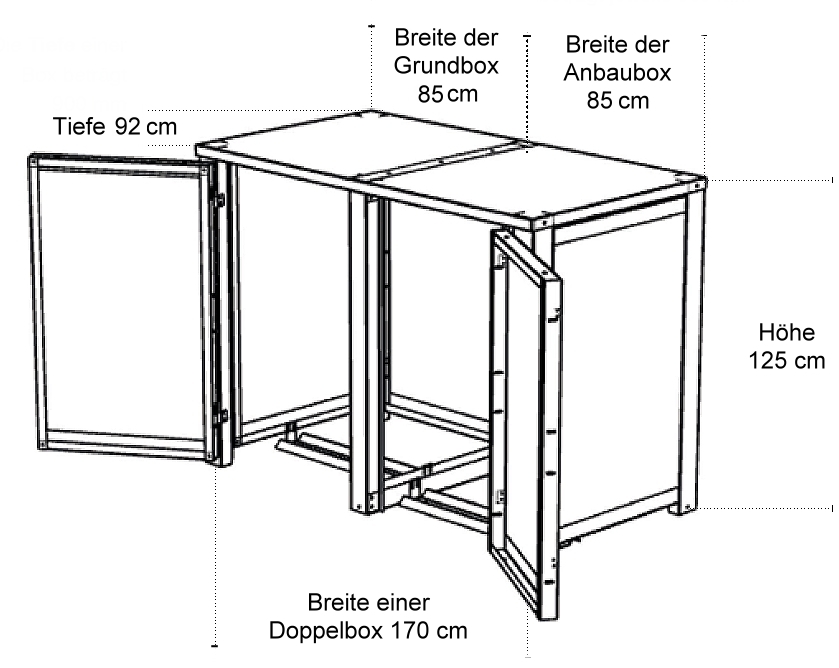 Siebau Mülltonnenbox Skizze